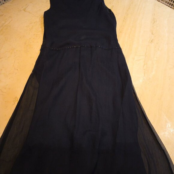 MAC Studio Special Edition Navy Midi dress w/beaded details XS - Picture 2 of 4